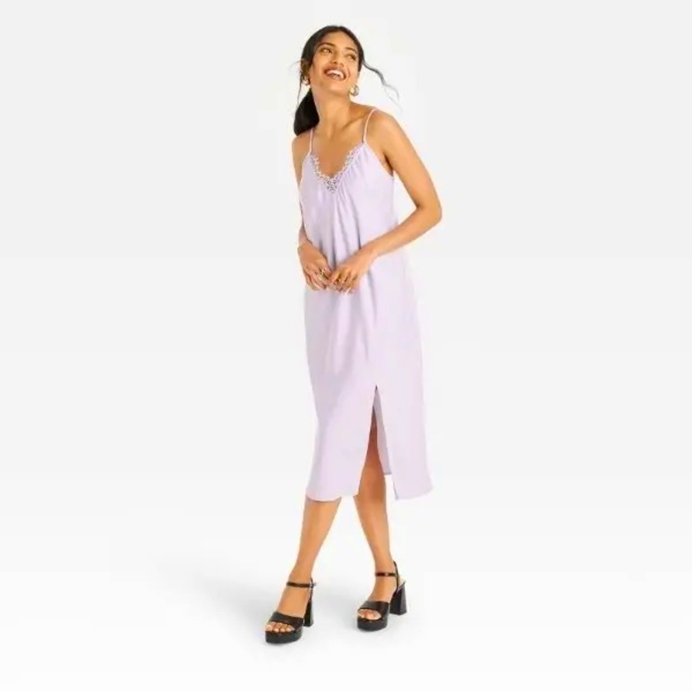 Sleeveless Lace Cami Slip Dress